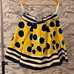 Anthropologie Yellow and Navy A-Line Skirt